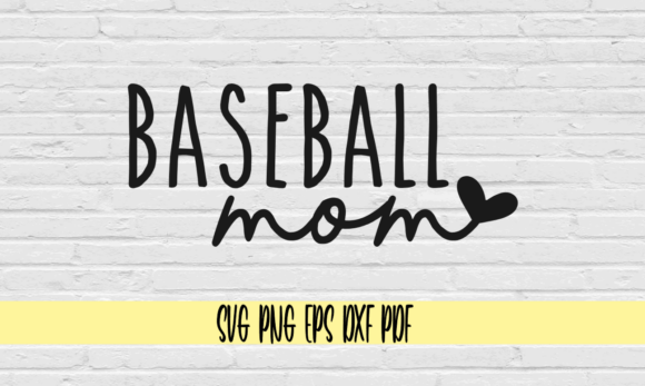 Baseball Mom with Heart: A Versatile Graphic Design Asset for Crafts and Content Creators