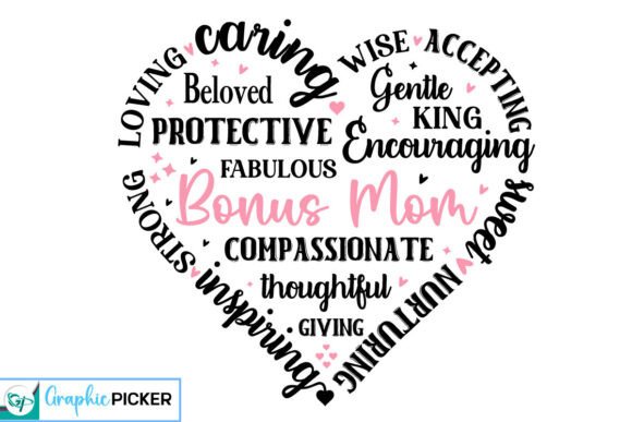 Bonus Mom Heart Shape SVG, Mother s Day Graphics and Crafts Review