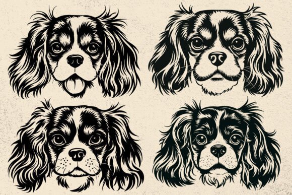 Cavalier King Charles Spaniel Peeking: A Graphic Design Asset for Crafts and Brand Charm