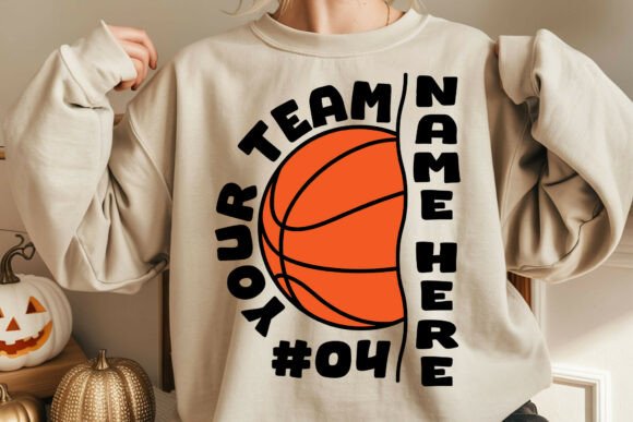 Custom Basketball Name Number Team Name SVG for Local Business Branding