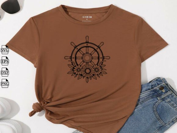 Flower Ship Wheel SVG: A Versatile Graphic Design Asset for Crafty Creators