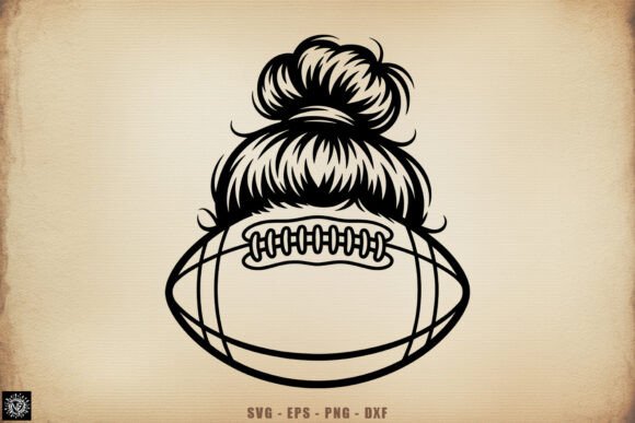 Football Lover Mom Messy Bun SVG: A Versatile Graphic Design Asset for Crafts and Local Businesses