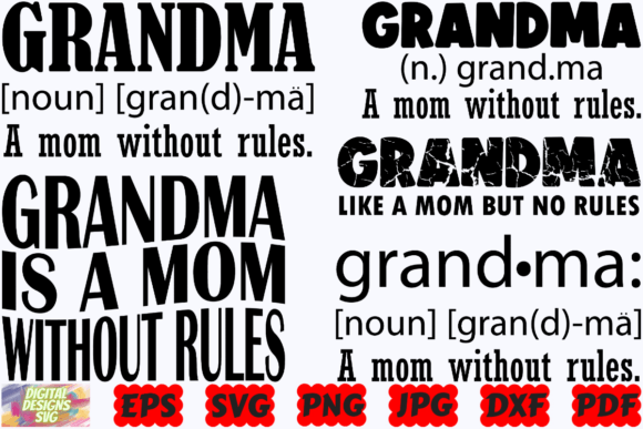 Grandma Like a Mom but No Rules SVG PNG for Crafts and Graphics
