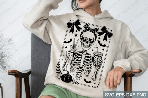 Halloween SVG Skeleton Coffee Mom Girly: A Versatile Graphics Asset for Crafts
