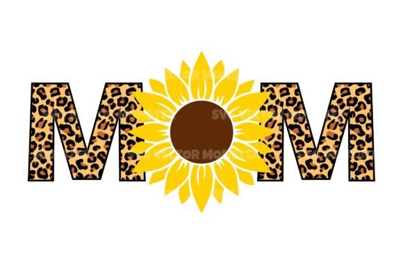 Leopard Mom with Sunflower Svg Png Graphics and Crafts