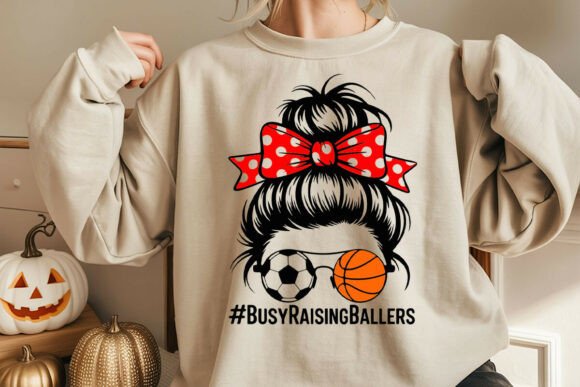 Messy Bun Busy Raising Ballers SVG: A Versatile Graphic for Crafts and Merch