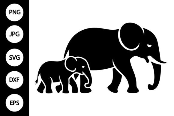 Mom and Baby Elephant SVG: A Versatile Graphic for Crafts and Merch