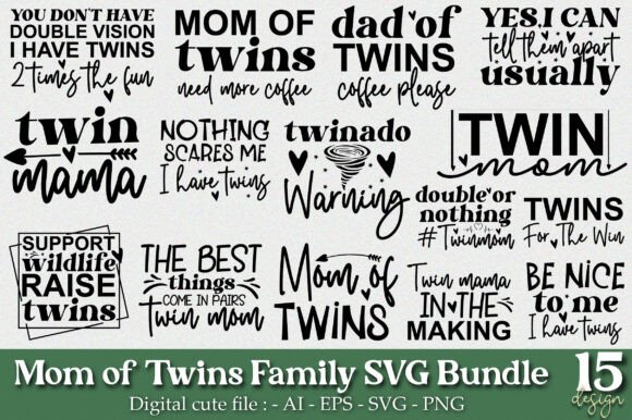 Mom of Twins Family SVG Bundle Review for Real Projects