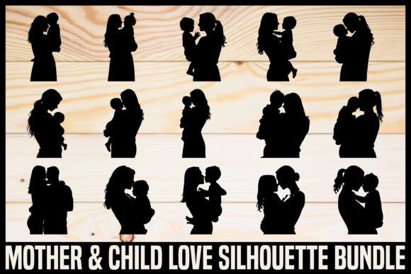 Mother Child Love Silhouette Bundle: A Graphics Powerhouse for Content Creators