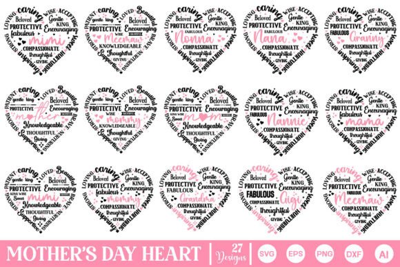 Mother's Day Heart SVG Bundle: A Versatile Graphic Design Asset for Crafts