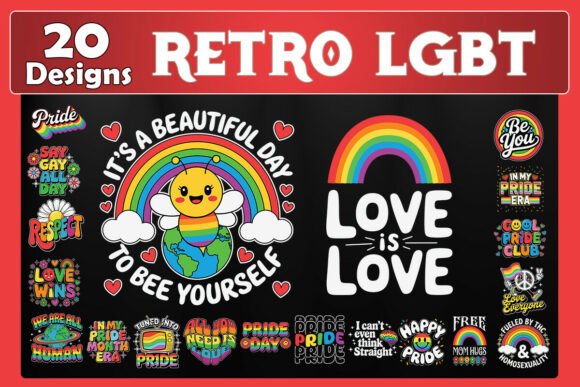 Retro LGBT SVG Bundle for Crafts & Graphics