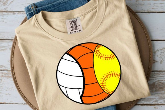 Split Volleyball Basketball Softball SVG: A Dynamic Graphic Design Asset for Crafts & Branding